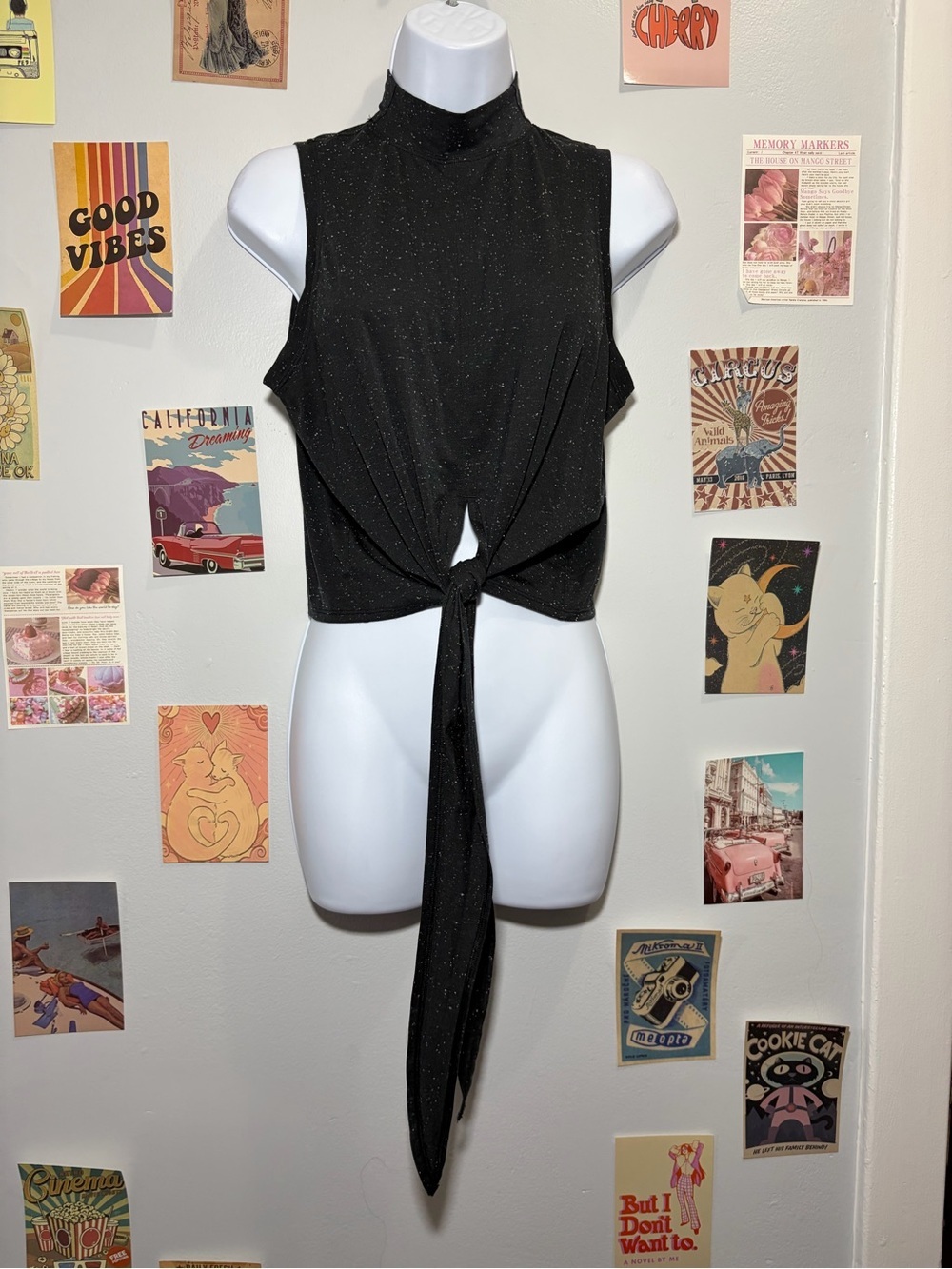 lululemon athletica Black Sparkle Tie-Front Tank